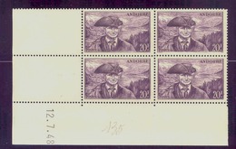 ANDORRE FRANCAIS - YT 135- CD De 4 TP ** -  Du 12/07/1948 - Airmail