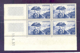 ANDORRE FRANCAIS - YT 137- CD De 4 TP ** -  Du 13/06/1951 - Correo Aéreo