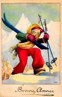 Delcampe - CPA Ski Sport D'hiver Illustrateur Non Circulé - Wintersport