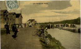 Dépt 78 - MAURECOURT - Les Bords De L'Oise - (péniches) - Carte Toilée Couleur - Animée - Maurecourt