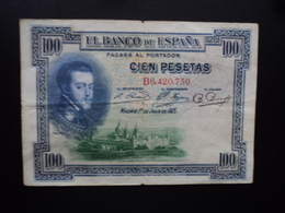 ESPAGNE : 100 PESETAS  1.7.1925  P 69a   B+ - 100 Peseten