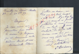 LETTRE DE 1899 DE VERSAILLES RUE EDOUARD CHARTON : - Manuscripts