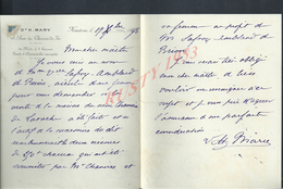 LETTRE DE 1898 Dr H MARY ECRITE DE NANTERRE : - Manuscripts