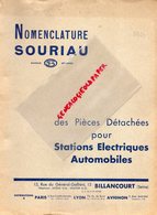92- BILLANCOURT-PARIS-LYON-AVIGNON- RARE BEAU CATALOGUE NOMENCLATURE SOURIAU-PIECES DETACHEES AUTOMOBILES-1933 - Auto's