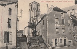 ESSOYES - LA RUE VICTOR HUGO - L'ESCALIER DE L'EGLISE - LE CAFE SAINT REMY - BELLE CARTE ANIMEE - - Essoyes