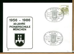 DEUTSCHE - GANZSACHEN - 1986  MUNCHEN - PIONIERSCHULE - Enveloppes Privées - Neuves