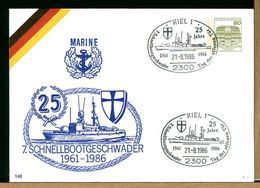 DEUTSCHE - GANZSACHEN - 1986  KIEL - SCHNELLBOOTGESCHWADER - Enveloppes Privées - Neuves