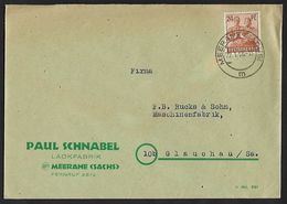 1947 - DEUTSCHLAND [Alliierte Besetzung] - Commercial Cover "Paul Schnabel" + Michel 951 [Mason & Farmer] + MEERANE - Covers & Documents