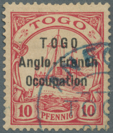 O Deutsche Kolonien - Togo - Britische Besetzung: 1914: 10 Pf. Dunkelkarminrot, OHNE WASSERZEICHEN, Mi - Togo