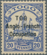 * Deutsche Kolonien - Togo - Britische Besetzung: 1914: 20 Pf. Violett-ultramarin, Ungebraucht Mit Vol - Togo