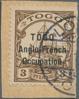 Brfst Deutsche Kolonien - Togo - Britische Besetzung: 1914: 3 Pf. Dunkelockerbraun, Schwarzer Aufdruck 'To - Togo