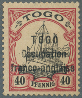 * Deutsche Kolonien - Togo - Französische Besetzung: 1915: 40 Pf. Rötlichkarmin/schwarz, Ungebraucht M - Togo