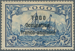 (*) Deutsche Kolonien - Togo - Französische Besetzung: 1915: 2 Mark Schwärzlichblau, Ungebraucht Ohne Gu - Togo