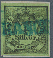 Brfst Oldenburg - Marken Und Briefe: 1852: ⅓ Sgr. Schwarz Auf Grün In Frischer Farbe, Allseits Breitrandig - Oldenbourg