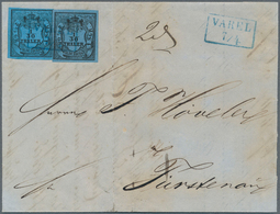 Br Oldenburg - Marken Und Briefe: 1852: 1/30 Th. Schwarz Auf Blau, Type III, Zwei Exemplare In Deutlich - Oldenbourg