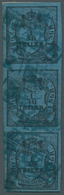 O Oldenburg - Marken Und Briefe: 1852: 1/30 Th. Schwarz Auf Blau, Type III, Senkrechter Dreierstreifen - Oldenburg