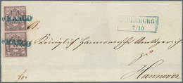Br Oldenburg - Marken Und Briefe: 1852: 1/15 Th. Schwarz Auf Rosa, Type I, Senkrechtes Paar, Farbfrisch - Oldenburg