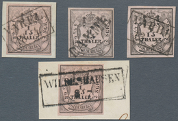 O/Brfst Oldenburg - Marken Und Briefe: 1852: 1/15 Th. Schwarz Auf Rosa, Type II, Lot Mit 4 Ausgesuchten Exem - Oldenburg