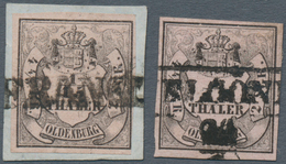 O/Brfst Oldenburg - Marken Und Briefe: 1852: 1/15 Th. Schwarz Auf Rosa, Type II, 2 Ausgesuchte Exemplare, Da - Oldenburg