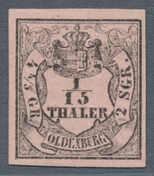 * Oldenburg - Marken Und Briefe: 1852: 1/15 Th. Schwarz Auf Rosa, Type III (Hermelin Stark Schattiert) - Oldenbourg