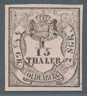 (*) Oldenburg - Marken Und Briefe: 1852: 1/15 Th. Schwarz Auf Rosa, Type III (Hermelin Stark Schattiert) - Oldenbourg