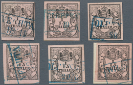 O/Brfst Oldenburg - Marken Und Briefe: 1852: 1/15 Th. Schwarz Auf Rosa, Type III, Lot Mit 6 Ausgesuchten Exe - Oldenburg