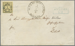 Br Oldenburg - Marken Und Briefe: 1852: 1/10 Th. Schwarz Auf Hellgelb, Farbfrisch, Breitrandig, Auf Bri - Oldenburg