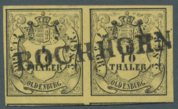 O/ Oldenburg - Marken Und Briefe: 1852: 1/10 Th. Schwarz Auf Zitronengelb, Frische Farbe, Allseits Brei - Oldenbourg