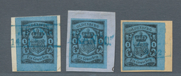 Brfst Oldenburg - Marken Und Briefe: 1859/61: 1 Gr. Schwarz Auf Blau, 3 Ausgesuchte Exemplare Auf Briefstü - Oldenburg