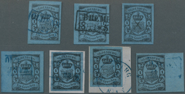 O/Brfst Oldenburg - Marken Und Briefe: 1859/61: 1 Gr. Schwarz Auf Blau, Lot Mit 7 Ausgesuchten Exemplaren, D - Oldenburg