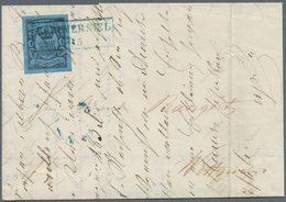 Br Oldenburg - Marken Und Briefe: 1859/61: 1 Gr. Schwarz Auf Blau, In Tiefer Farbe, Breitrandig, Auf Br - Oldenbourg