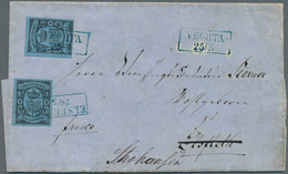 Br Oldenburg - Marken Und Briefe: 1859/61: 1 Gr. Schwarz Auf Blau, Voll- Bis Breitrandig, Auf Brief, Bl - Oldenburg