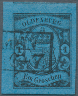 O Oldenburg - Marken Und Briefe: 1859/61: 1 Gr. Schwarz Auf Grauultramatin (indigo), Schöne Frische Fa - Oldenburg