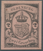 * Oldenburg - Marken Und Briefe: 1859/61: 2 Gr. Schwarz Auf Rosa, In Frischer Farbe, Allseits Sehr Bre - Oldenburg