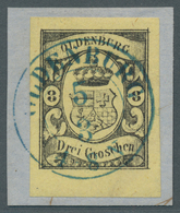 Brfst Oldenburg - Marken Und Briefe: 1859/61: 3 Gr. Schwarz Auf Gelb, Farbfrisch, Allseits Breit- Bis über - Oldenbourg