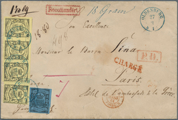Br Oldenburg - Marken Und Briefe: 1859/61: 3 Gr. Schwarz Auf Gelb, Waagerechter Dreierstreifen Und Einz - Oldenbourg