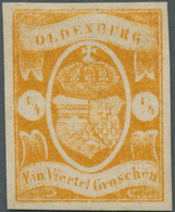 * Oldenburg - Marken Und Briefe: 1861: ¼ Gr. Orange, Farbfrisch, Vollrandig, Ungebraucht, Kabinett, Si - Oldenbourg