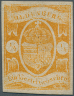 * Oldenburg - Marken Und Briefe: 1861: ¼ Gr. Orange, Farbfrisch, Vollrandig, Ungebraucht, Kabinett. - Oldenburg