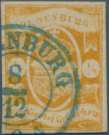 O Oldenburg - Marken Und Briefe: 1861: ¼ Gr. Orange, Frische Farbe, Allseits Breitrandig, Blauer K1 «O - Oldenburg