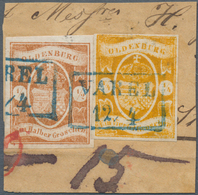 Brfst Oldenburg - Marken Und Briefe: 1861: ¼ Gr. Orange Zusammen Mit ½ Gr. Dunkelbraun, Je Voll- Bzw. Brei - Oldenbourg