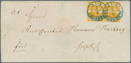Br/ Oldenburg - Marken Und Briefe: 1861: ¼ Gr. Dunkelgelborange, Waagerechtes Paar, Sehr Farbfrisch, All - Oldenburg