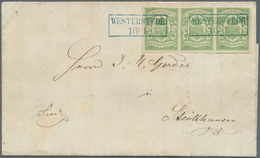 Br Oldenburg - Marken Und Briefe: 1861: ⅓ Gr. Blaugrün, Waagerechter Dreierstreifen, Besonders Frische - Oldenburg