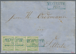 Br Oldenburg - Marken Und Briefe: 1861: ⅓ Gr. Blaugrün, Waagerechter Dreierstreifen, Farbfrisch, Unten - Oldenburg