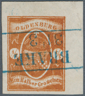 O Oldenburg - Marken Und Briefe: 1861: ½ Gr. Hellrotbraun, Besonders Breitrandig, Aus Der Rechten Ober - Oldenbourg