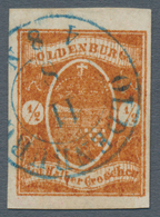 O Oldenburg - Marken Und Briefe: 1861: ½ Gr. Hellrotbraun, Frische Farbe, Allseits Sehr Breitrandig, B - Oldenburg