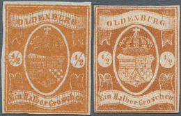 * Oldenburg - Marken Und Briefe: 1861: ½ Gr. Hellrotbraun, Bzw. Dunkelbraun, Schmal- Bis Vollrandig, U - Oldenbourg