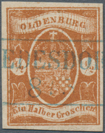 O Oldenburg - Marken Und Briefe: 1861: ½ Gr. Dunkelbraun, In Frischer Tiefer Farbe, Allseits Breitrand - Oldenburg