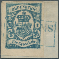 Brfst Oldenburg - Marken Und Briefe: 1861: 1 Gr. Trübblau, Frische Farbe, Allseits Breitrandig Aus Der Lin - Oldenbourg
