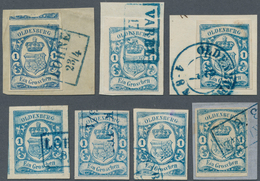 O/Brfst Oldenburg - Marken Und Briefe: 1861: 1 Gr. Blau, Lot Mit 7 Ausgesuchten Exemplaren, Dabei 4 Briefstü - Oldenburg