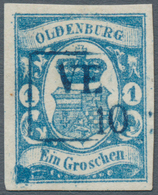 O Oldenburg - Marken Und Briefe: 1861: 1 Gr. Blau Mit Plattenfehler "rechte 1 Oben Spitz" Sowie "Fleck - Oldenburg